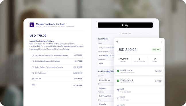 Create and share gorgeous payment links on your phone with Nomod