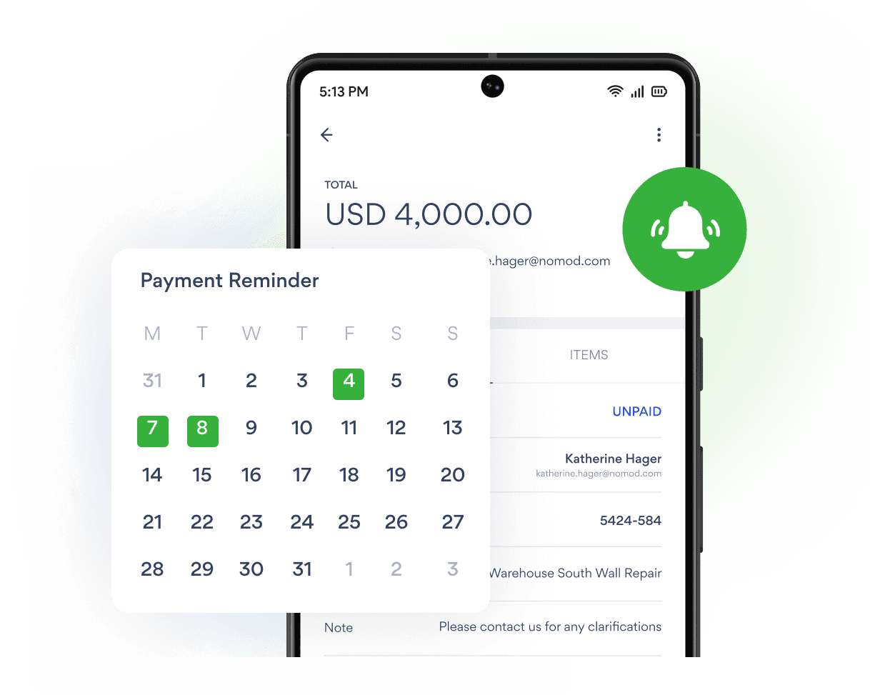 Create professional invoices with Nomod to get paid faster